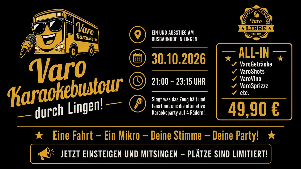VaroKaraokeBus Tour – Veranstaltungsplakat